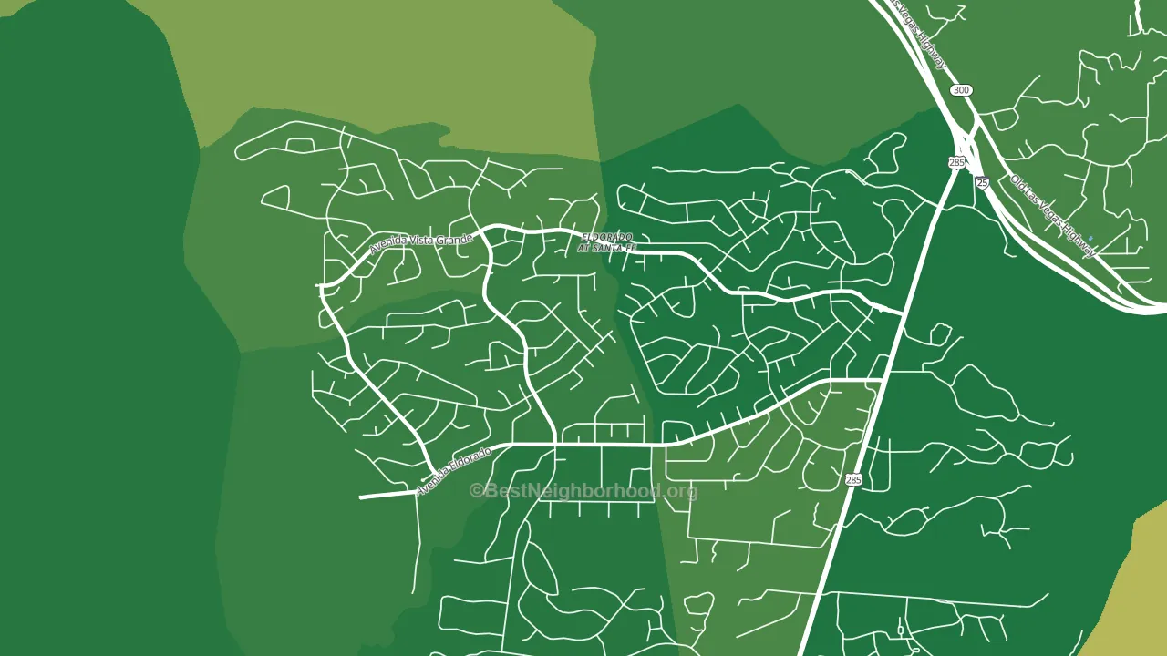 Eldorado at Santa Fe, NM block-group voter-turnout map
