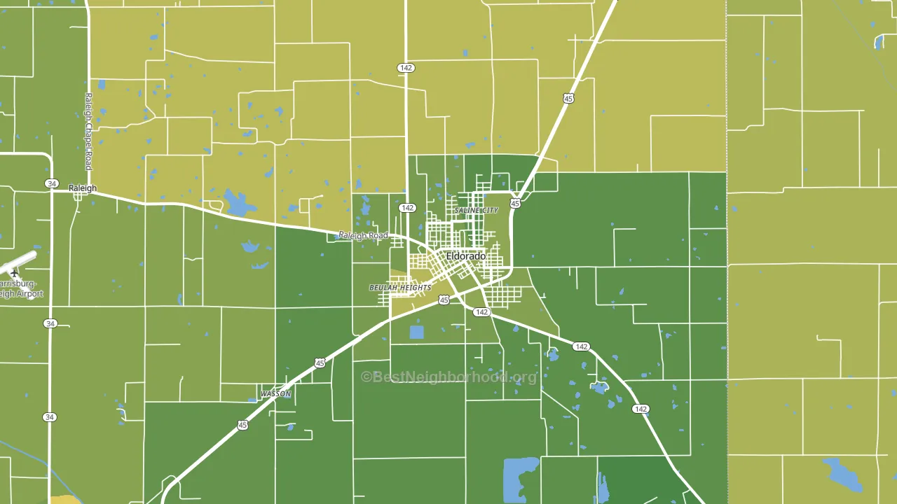 Eldorado, IL block-group voter-turnout map