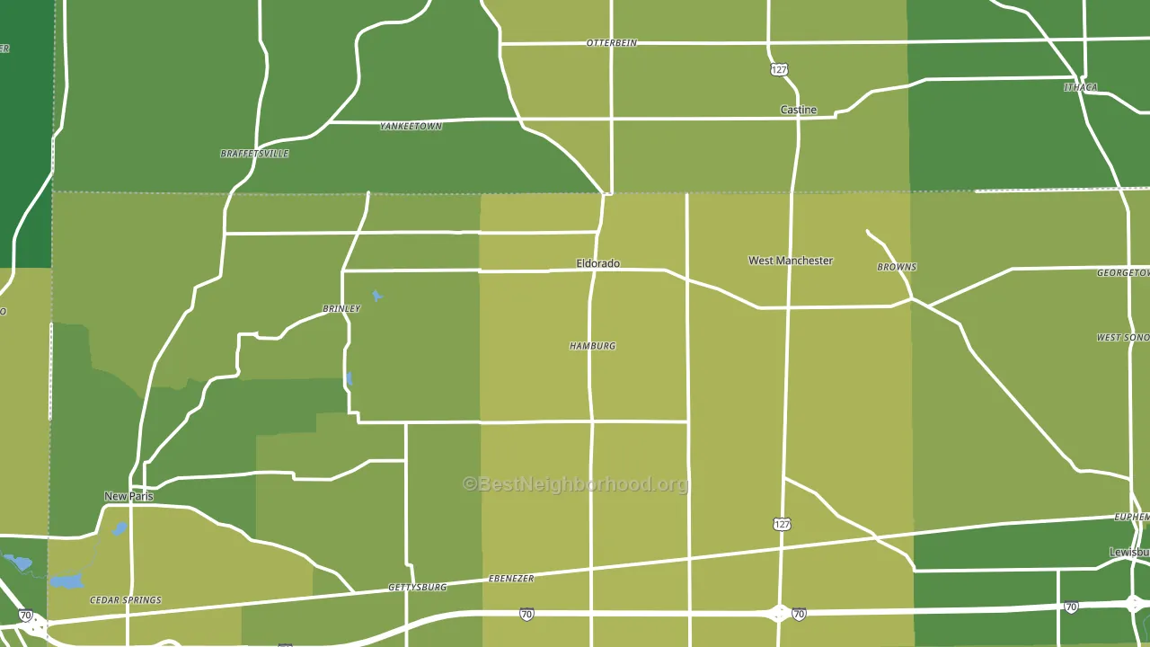 Eldorado, OH block-group voter-turnout map