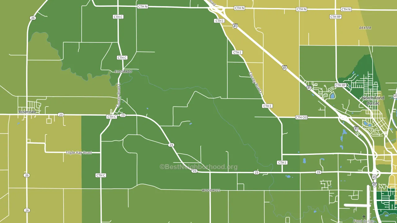 Eldorado, WI block-group voter-turnout map