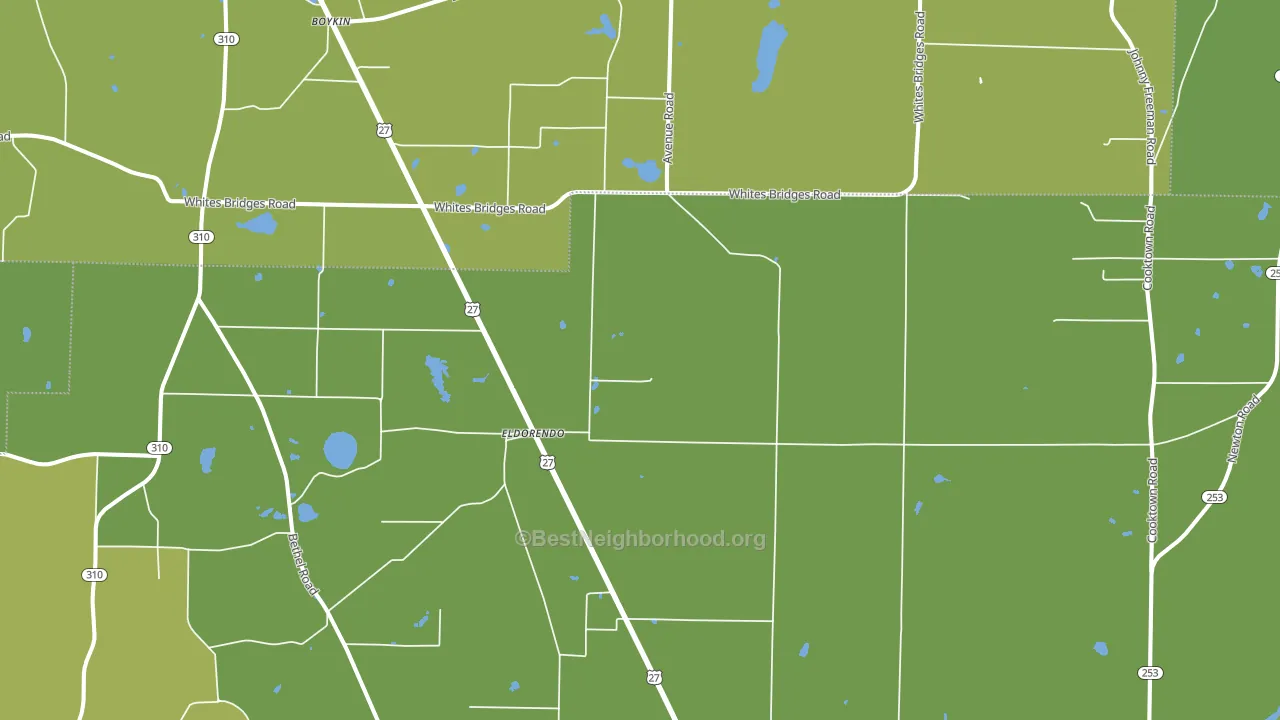 Eldorendo, GA block-group voter-turnout map