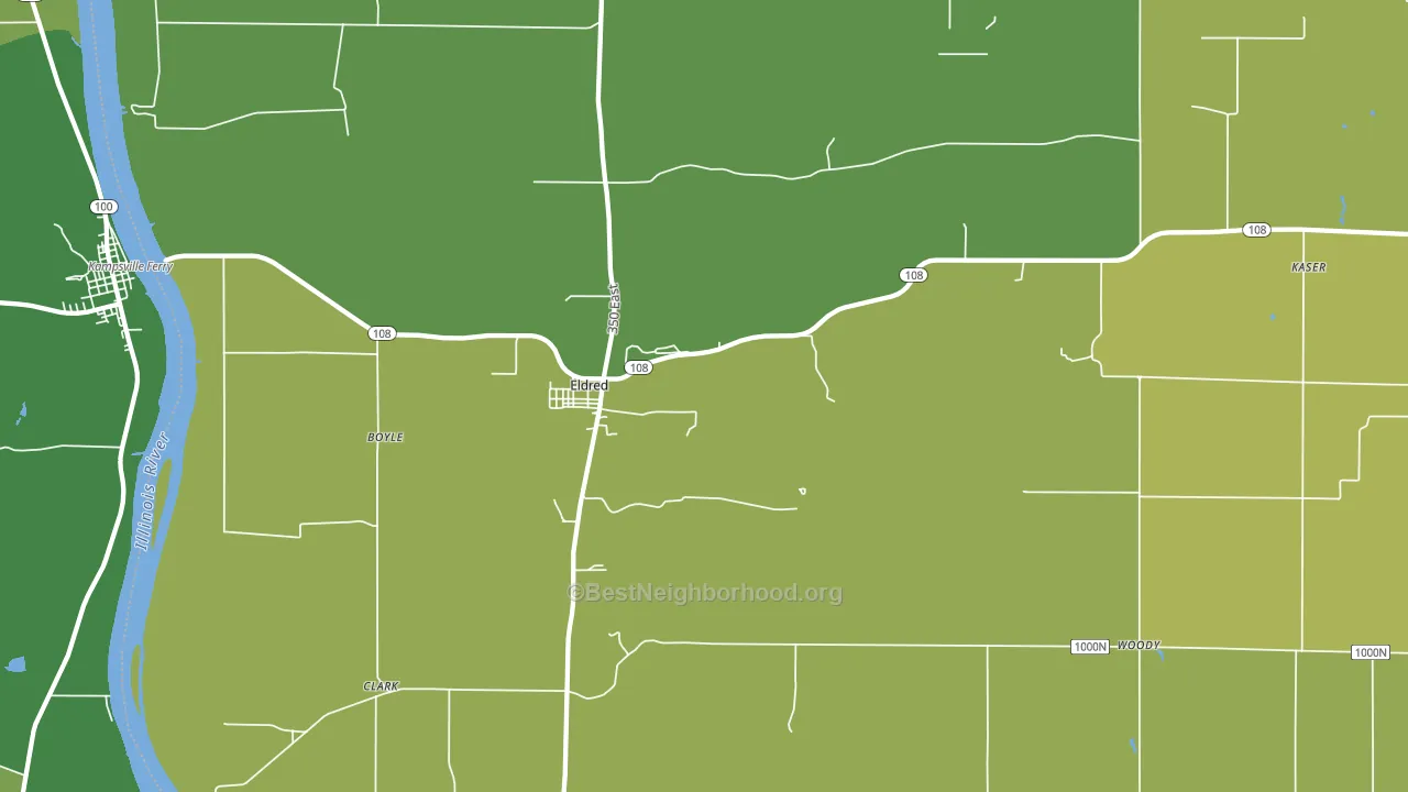 Eldred, IL block-group voter-turnout map