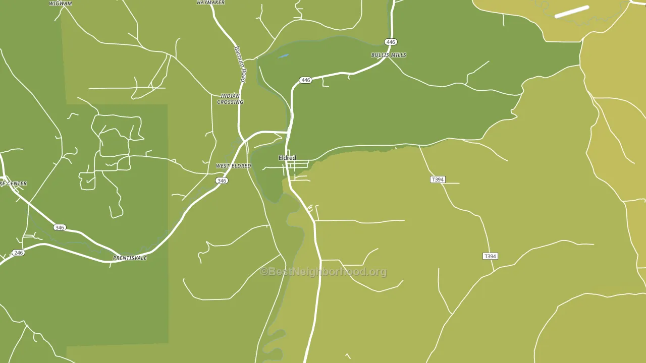 Eldred, PA block-group voter-turnout map