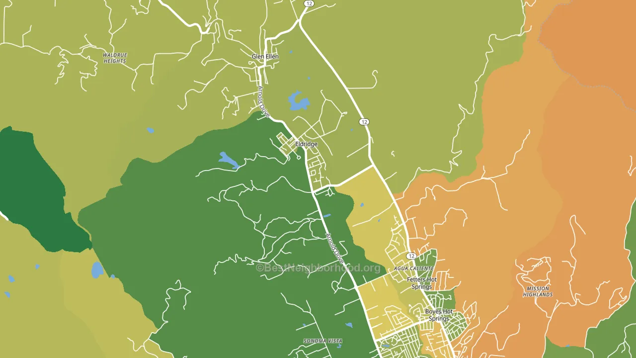 Eldridge, CA block-group voter-turnout map