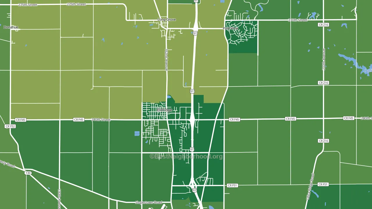 Eldridge, IA block-group voter-turnout map
