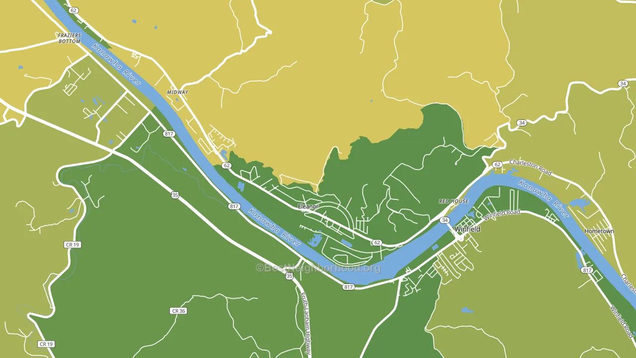 Eleanor, WV block-group voter-turnout map