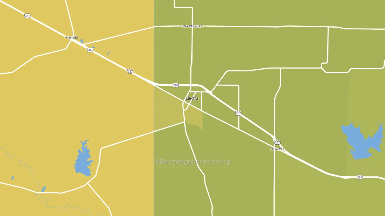 Electra, TX block-group voter-turnout map