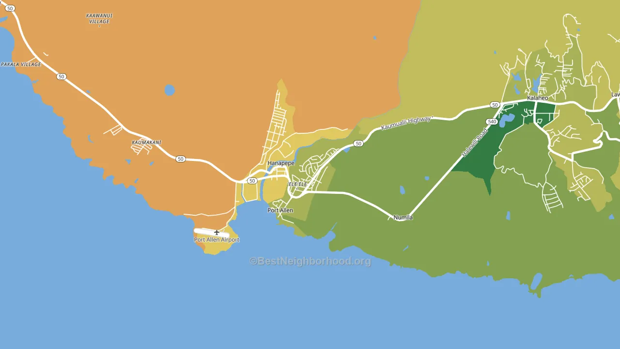 Eleele, HI block-group voter-turnout map
