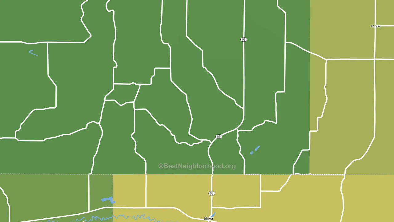 Eleva, WI block-group voter-turnout map