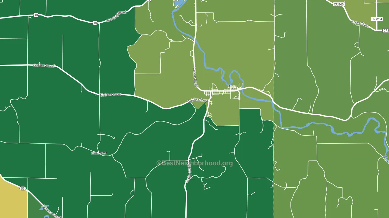 Elgin, IA block-group voter-turnout map