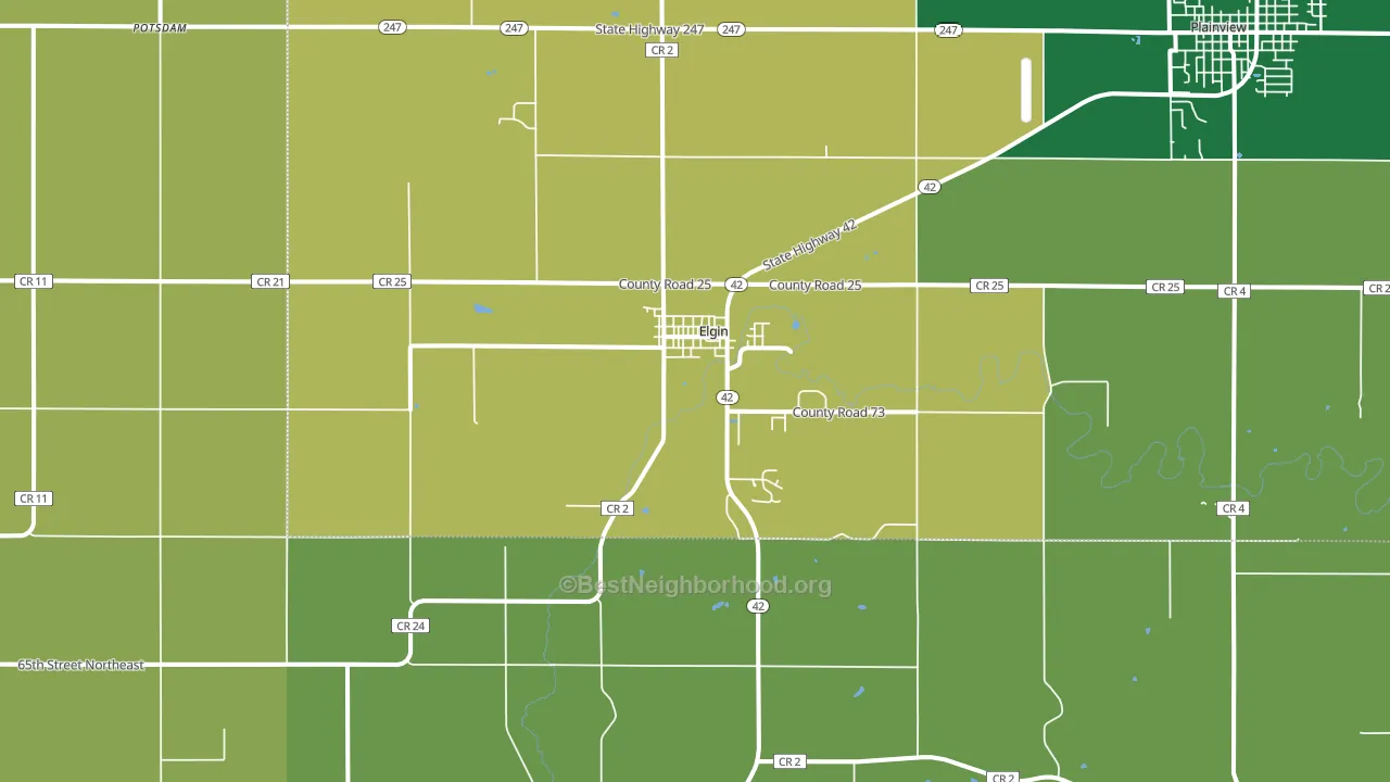 Elgin, MN block-group voter-turnout map