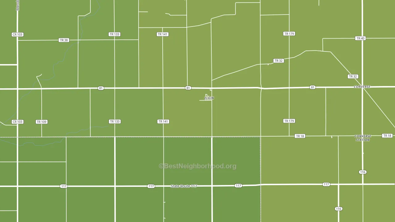 Elgin, OH block-group voter-turnout map