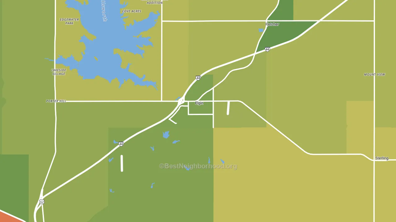 Elgin, OK block-group voter-turnout map