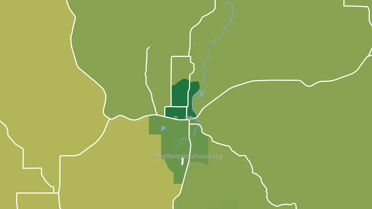 Elgin, OR block-group voter-turnout map