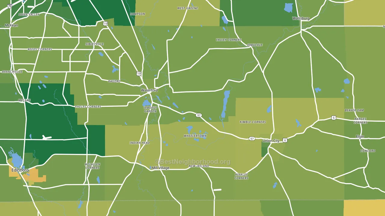 Elgin, PA block-group voter-turnout map