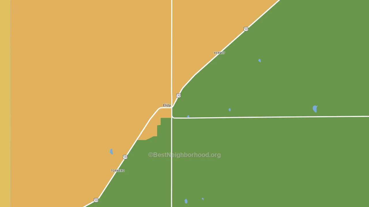 Elida, NM block-group voter-turnout map