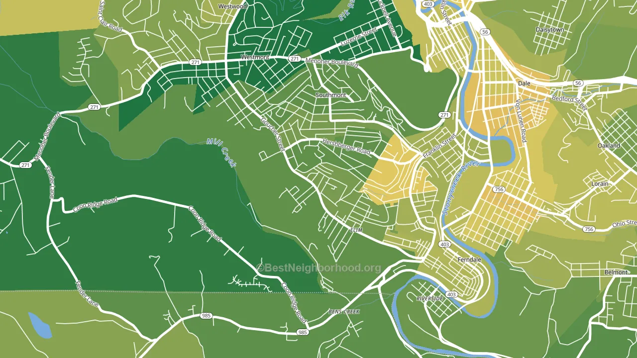 Elim, PA block-group voter-turnout map