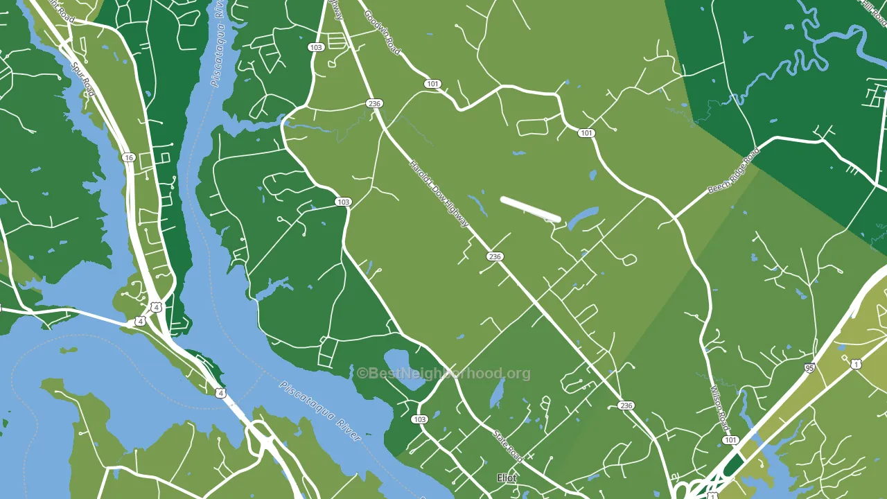 Eliot, ME block-group voter-turnout map