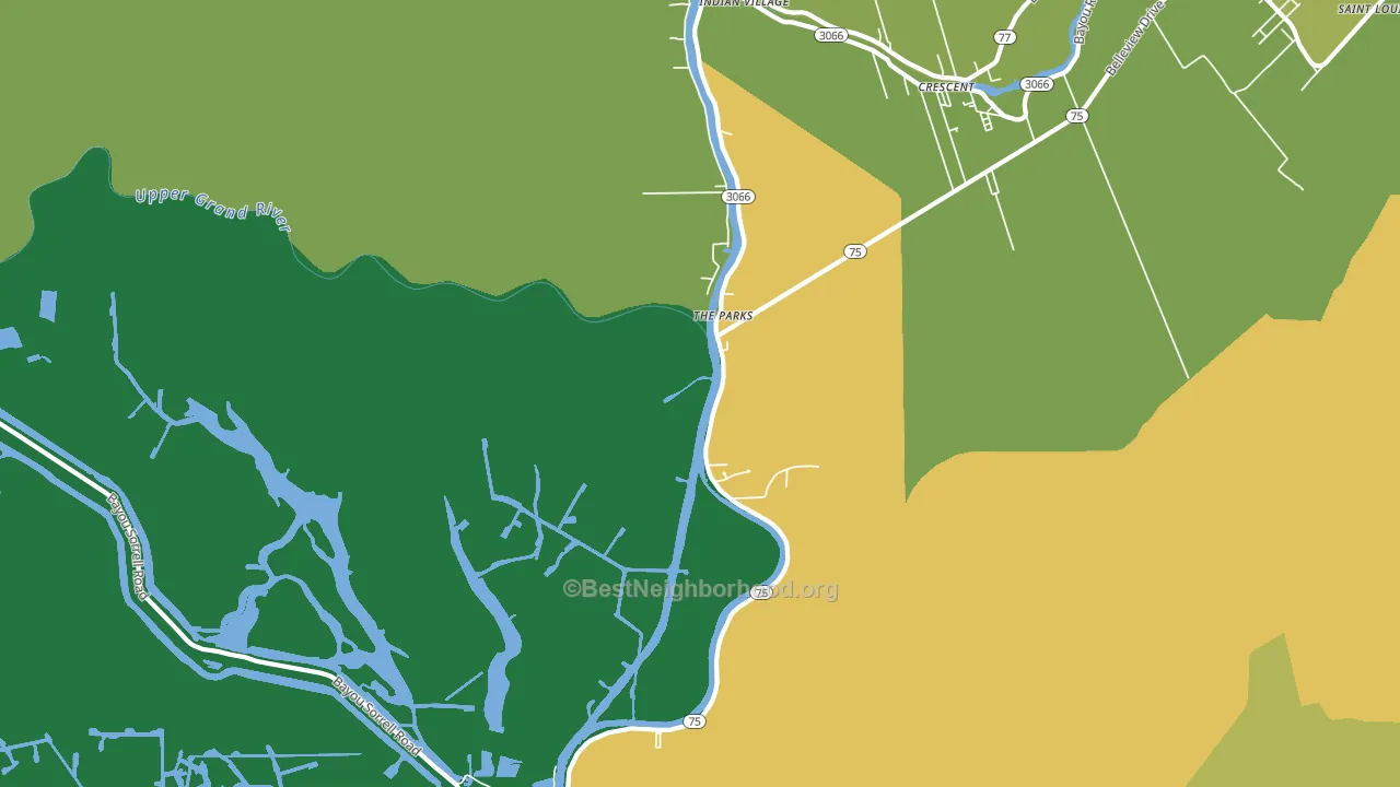 Eliza, LA block-group voter-turnout map