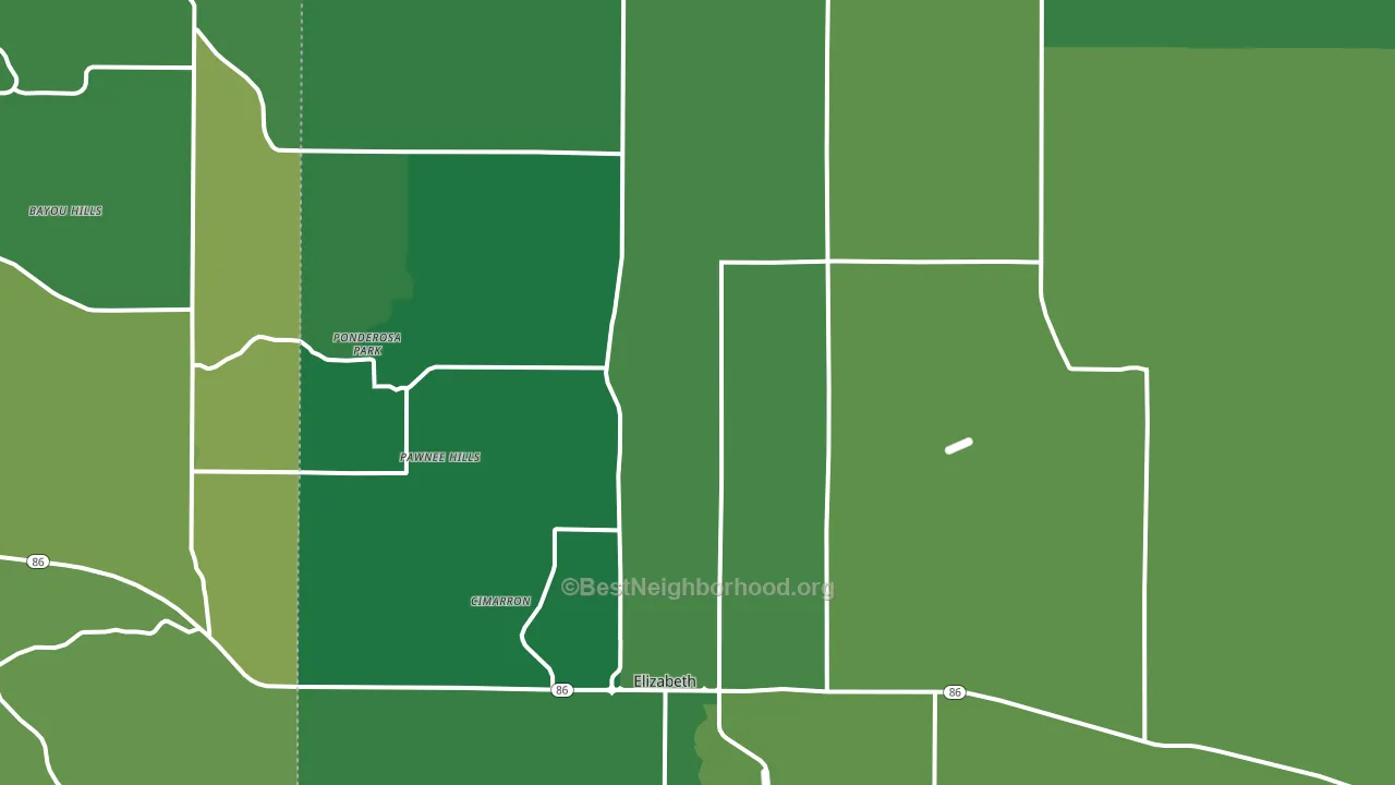 Elizabeth, CO block-group voter-turnout map