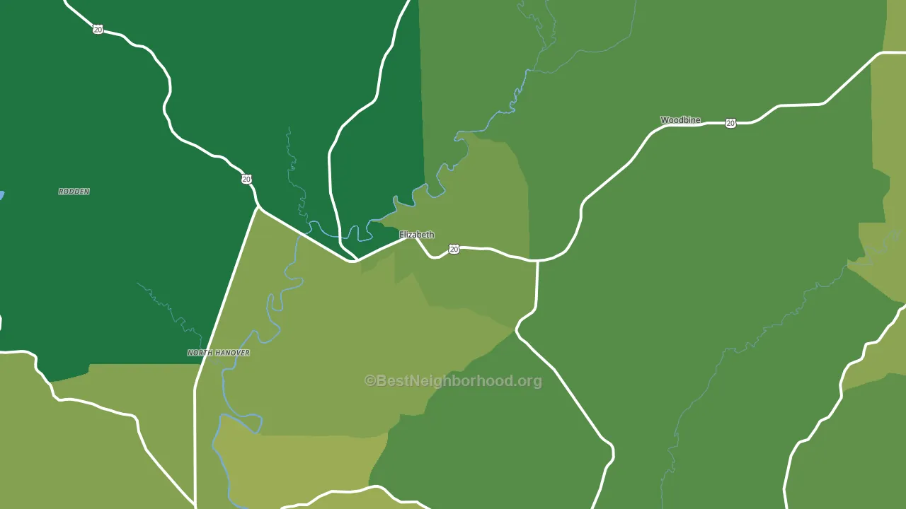 Elizabeth, IL block-group voter-turnout map
