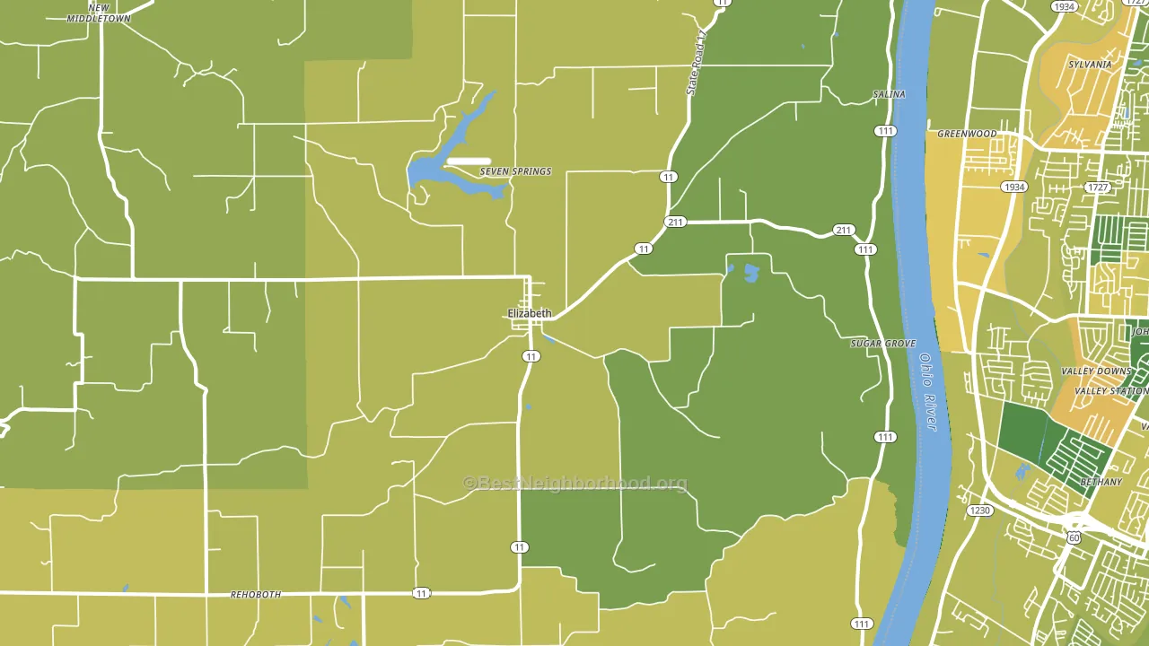 Elizabeth, IN block-group voter-turnout map
