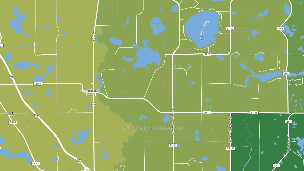Elizabeth, MN block-group voter-turnout map