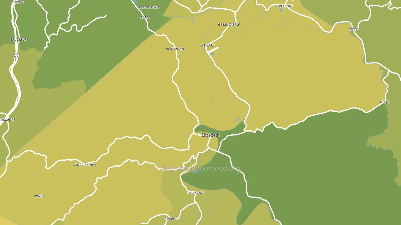Elizabeth, WV block-group voter-turnout map