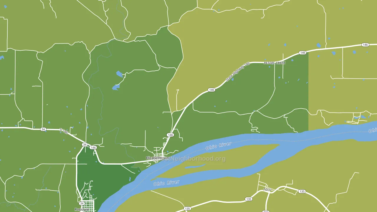 Elizabethtown, IL block-group voter-turnout map