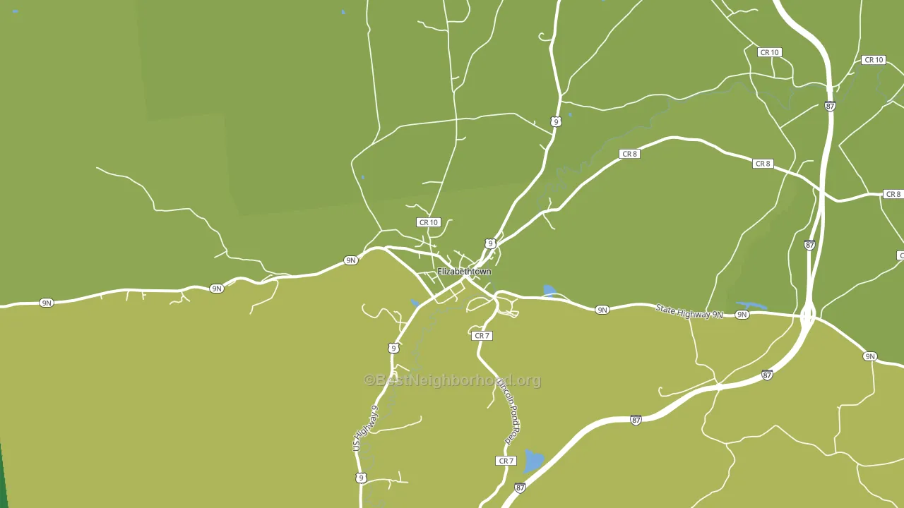 Elizabethtown, NY block-group voter-turnout map