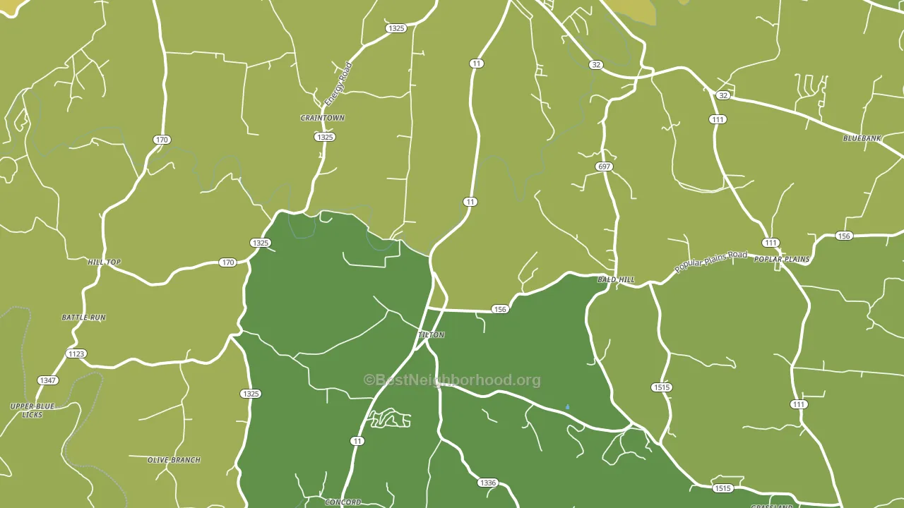 Elizaville, KY block-group voter-turnout map