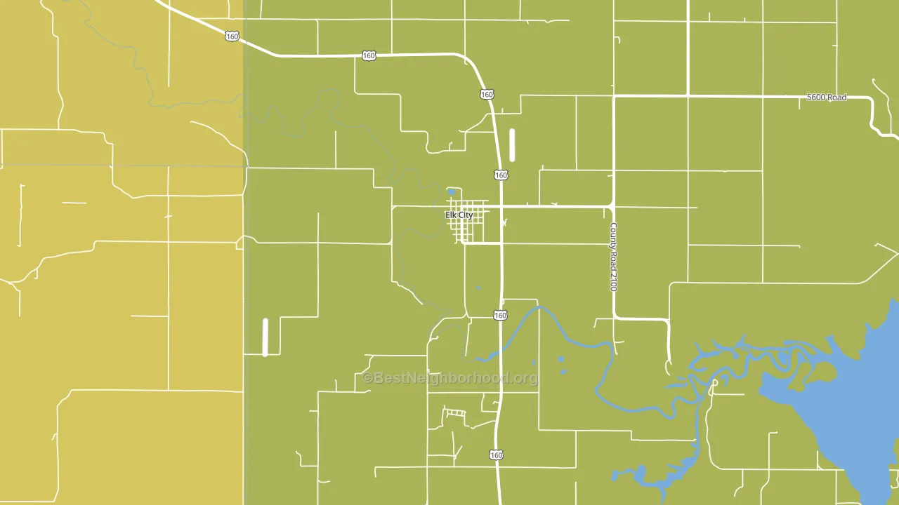 Elk City, KS block-group voter-turnout map