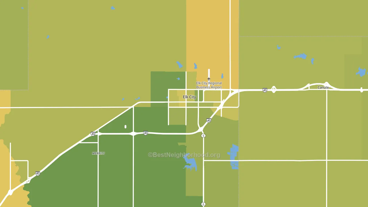 Elk City, OK block-group voter-turnout map