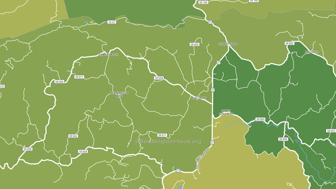Elk Creek, VA block-group voter-turnout map