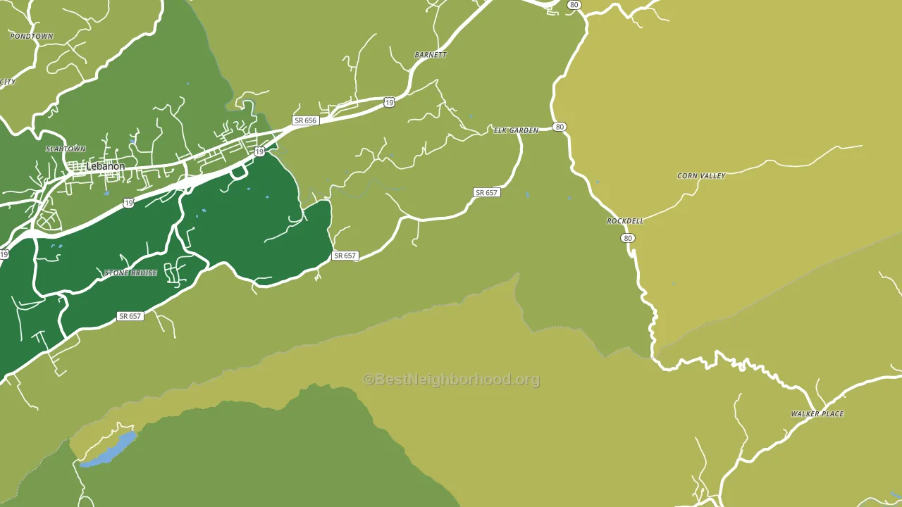 Elk Garden, VA block-group voter-turnout map