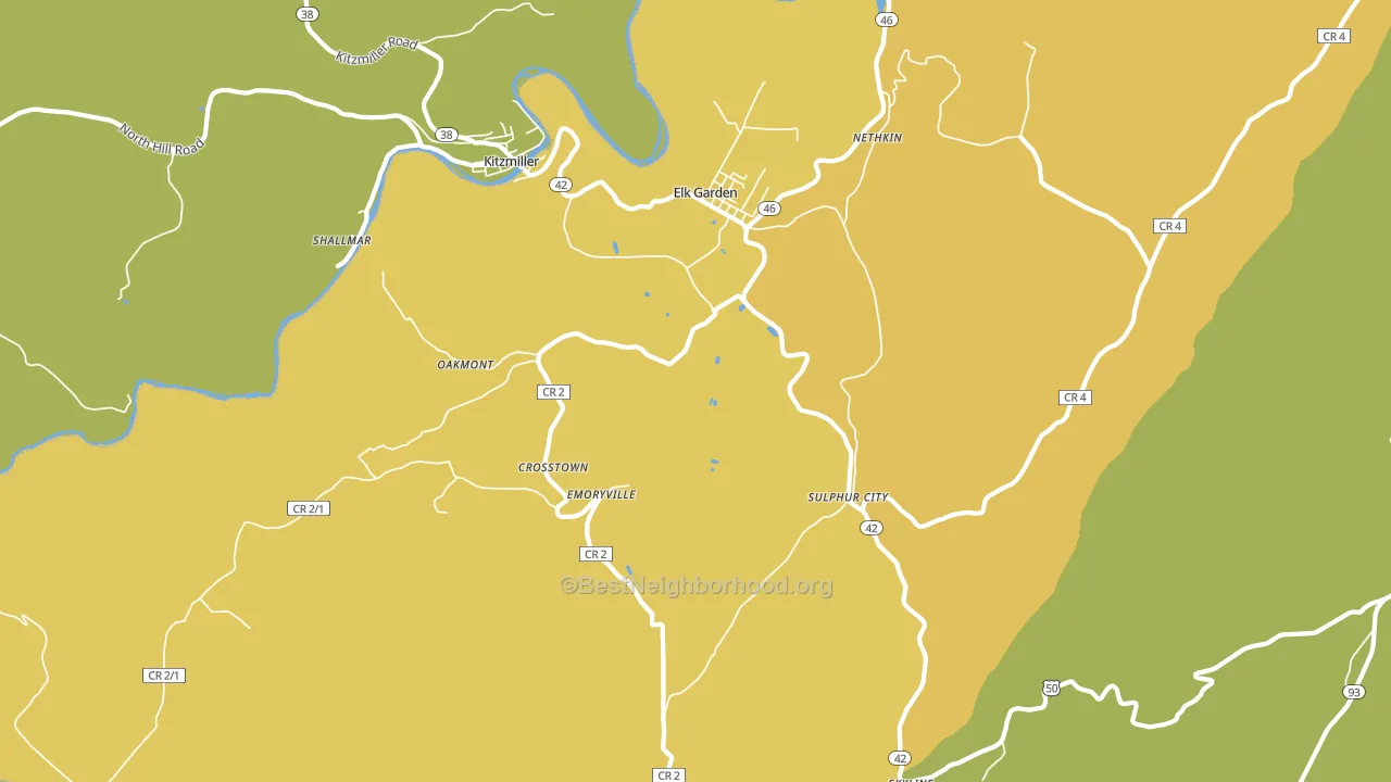 Elk Garden, WV block-group voter-turnout map