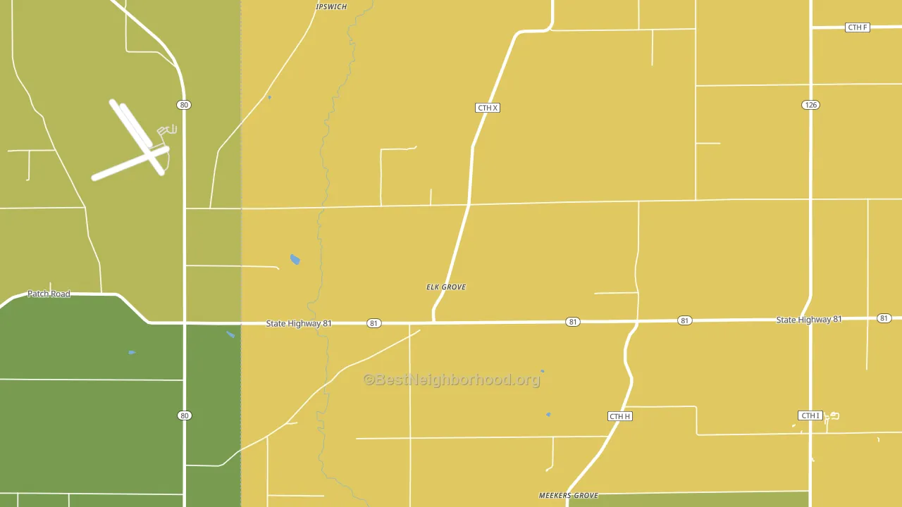 Elk Grove, WI block-group voter-turnout map