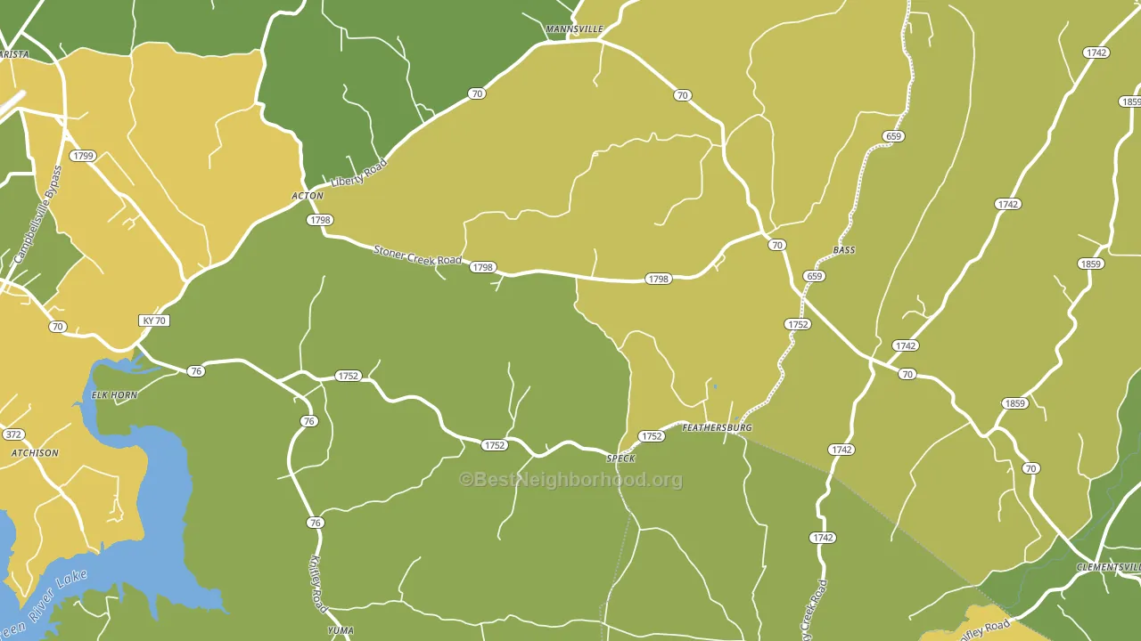 Elk Horn, KY block-group voter-turnout map