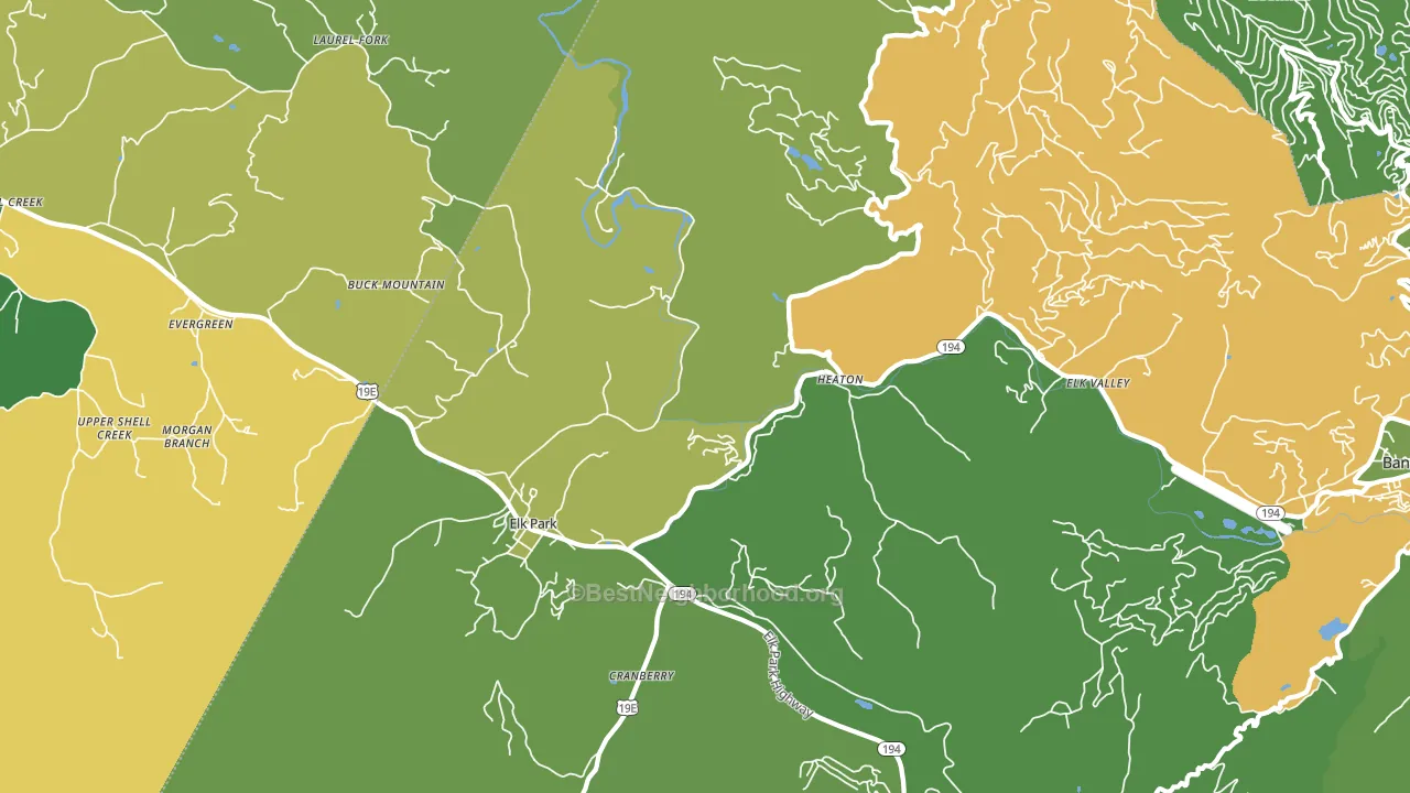 Elk Park, NC block-group voter-turnout map