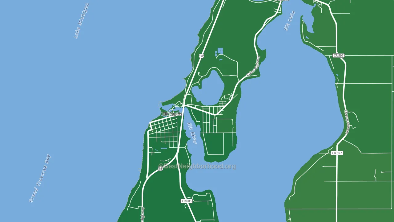 Elk Rapids, MI block-group voter-turnout map