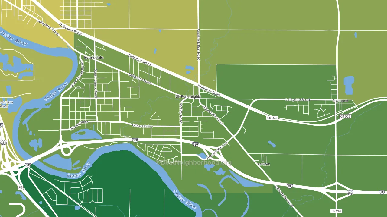Elk Run Heights, IA block-group voter-turnout map