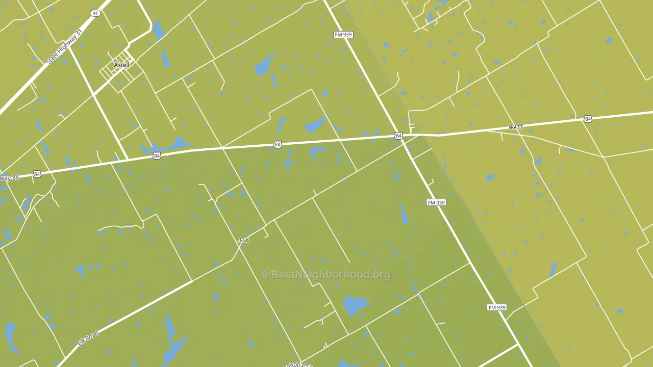 Elk, TX block-group voter-turnout map