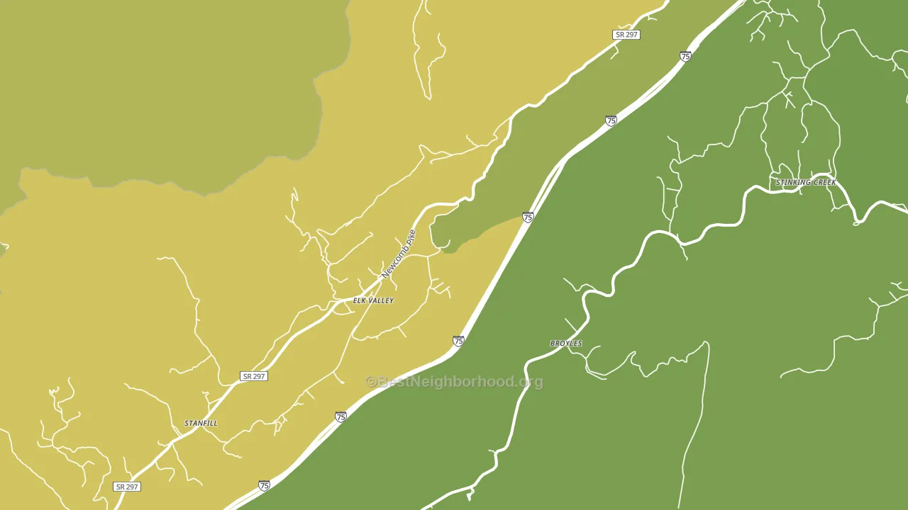 Elk Valley, TN block-group voter-turnout map