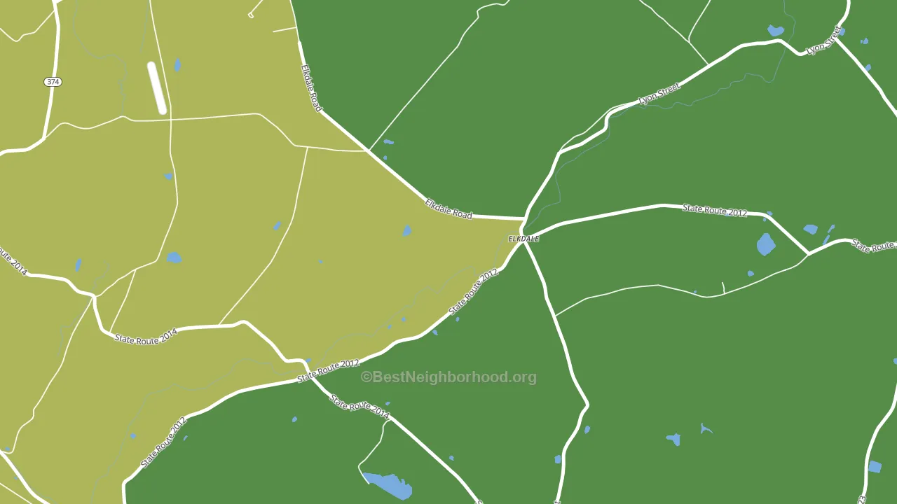 Elkdale, PA block-group voter-turnout map