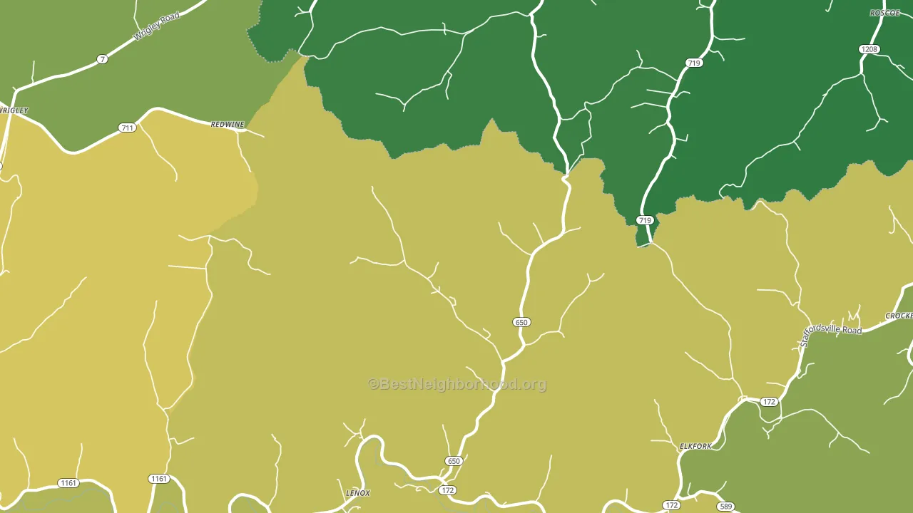 Elkfork, KY block-group voter-turnout map