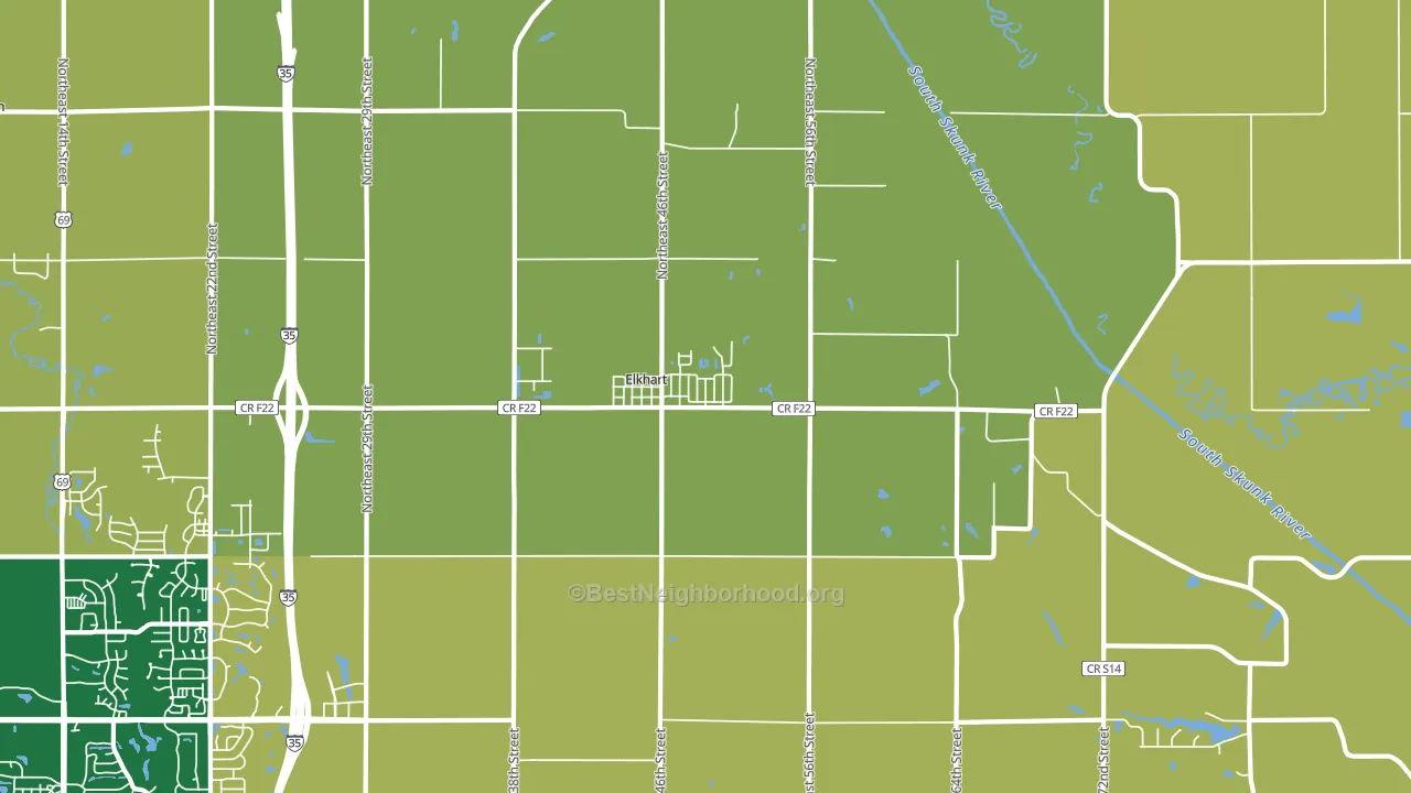 Elkhart, IA block-group voter-turnout map