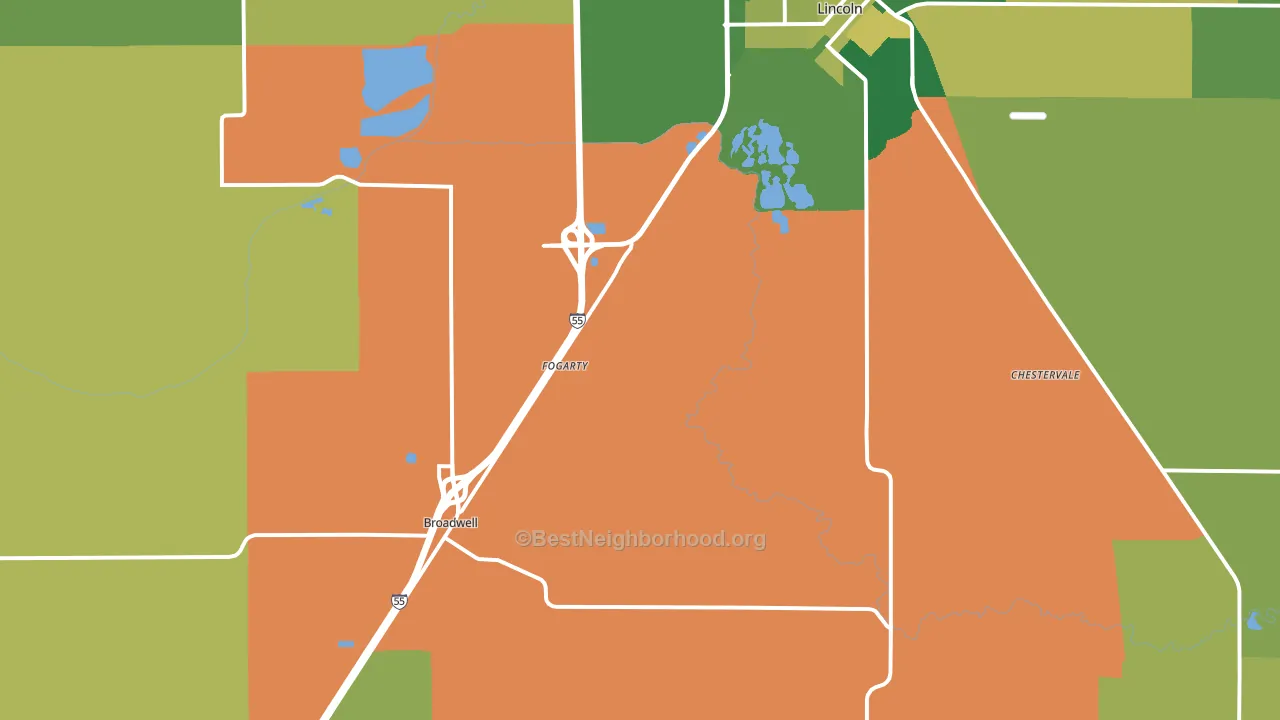 Elkhart, IL block-group voter-turnout map