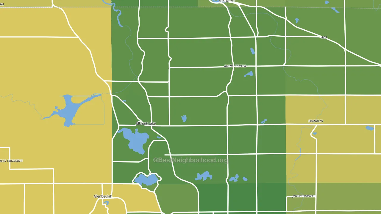 Elkhart Lake, WI block-group voter-turnout map
