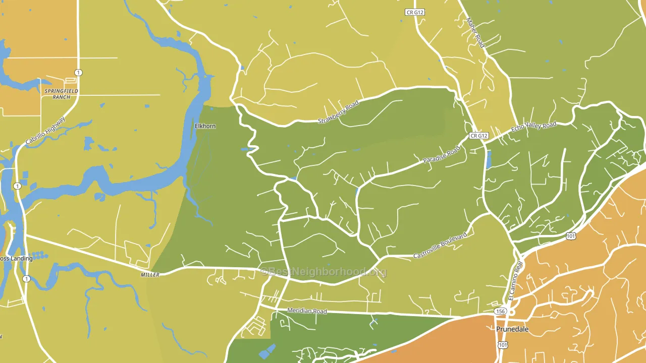 Elkhorn, CA block-group voter-turnout map