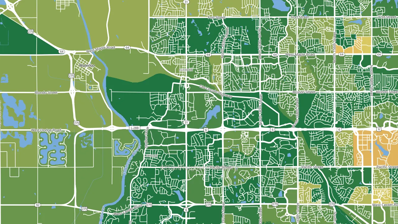 Elkhorn, NE block-group voter-turnout map
